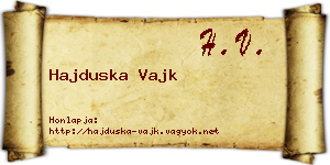 Hajduska Vajk névjegykártya